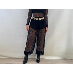 Pantalón jogger encaje negro