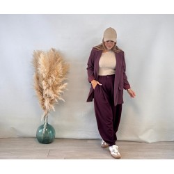 Abrigo blazer burdeos