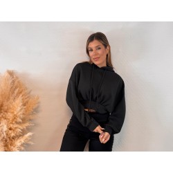 Sudadera corta negra