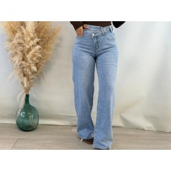 Vaquero doble cintura palazo