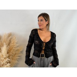 Camisa encaje lazada