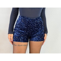 Short lentejuelas azul