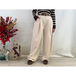 Pantalón balloon palazo beige