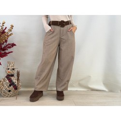 Pantalón momfit taupe