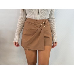 Falda pantalón hebilla camel