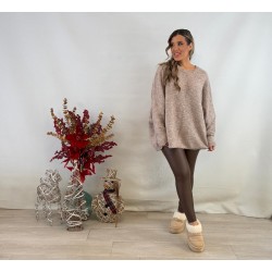 Jersey Maxi lana camel