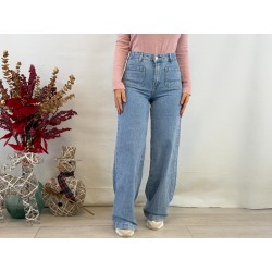 Vaquero palazo bolsillos