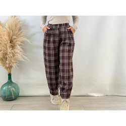 Pantalón cuadros marrón