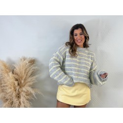 Jersey rayas gris/amarilla