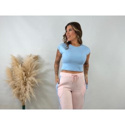 Camiseta corta celeste