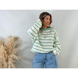 Jersey lana rayas verde