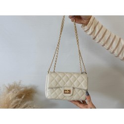 Bolso acolchado crema