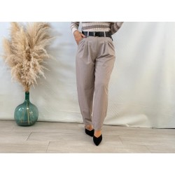 Pantalón cinturón taupe