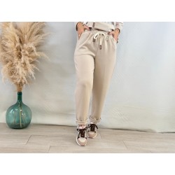 Pantalón sport basic beige