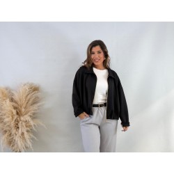 Bomber cremallera negra