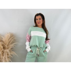 Sudadera corta tricolor