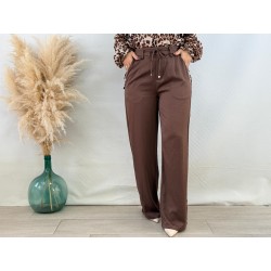 Pantalón satinado marrón