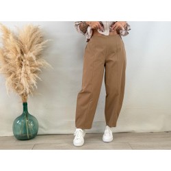 Pantalón balloon pinza camel