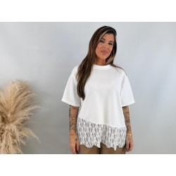 Camiseta encaje blanca