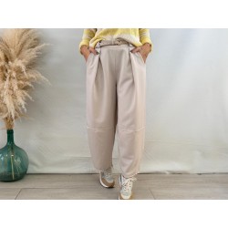 Pantalón balloon beige