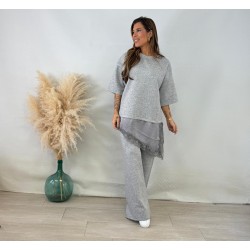 Chándal encaje gris