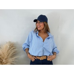 Camisa cuadros celeste