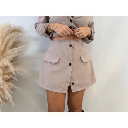 Falda pantalón rayas taupe
