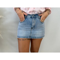 Falda pantalón vaquero brillo