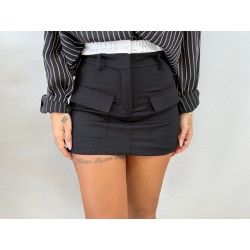 Falda pantalón bolsillos negra