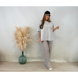 Conjunto encaje gris