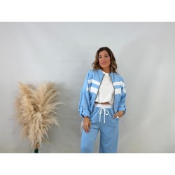 Bomber rayas celeste