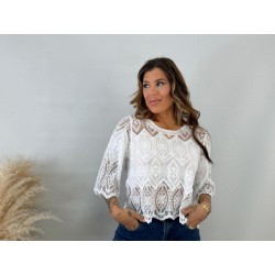 Camiseta encaje blanca