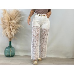 Vaquero encaje beige