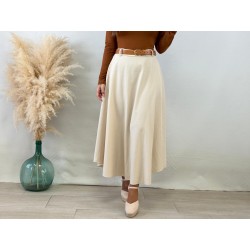 Falda vuelo beige