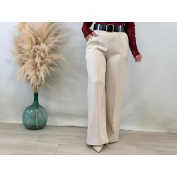 Pantalón palazo beige
