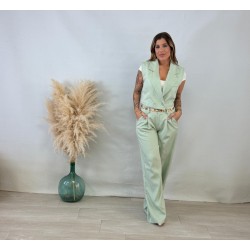 Traje chaleco verde