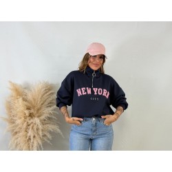Sudadera New York azul