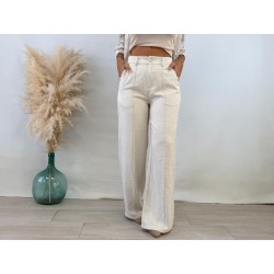 Pantalón satinado beige