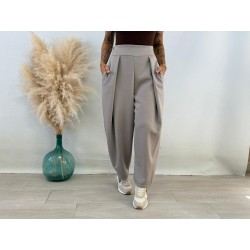 Pantalón sport solapa taupe
