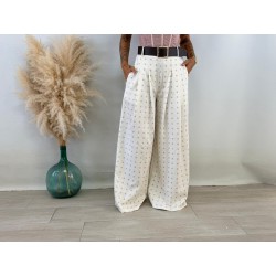 Pantalón lunares blanco