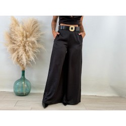 Pantalón satinado cinturón/...