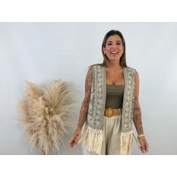 Chaleco bordados flores