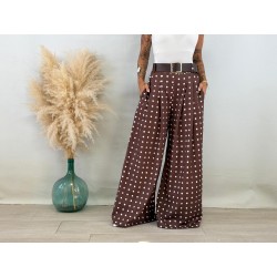 Pantalón lunares marrón