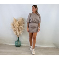 Vestido licra taupe