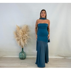 Vestido pañuelo azul