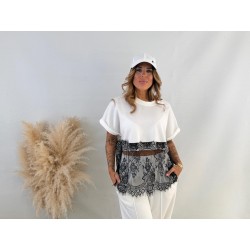 Camiseta encaje blanca