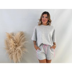 Conjunto sport rayas gris