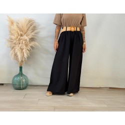 Pantalón fluido cinturón negro