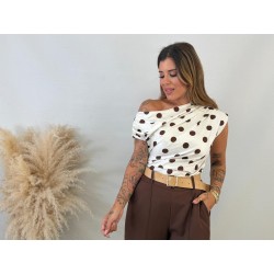 Camiseta asimétrica lunares