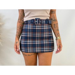 Falda pantalón cuadros azul...
